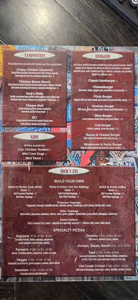 Dick's on 12 Menu image 3